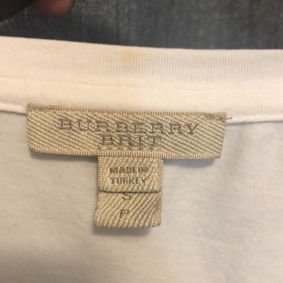 Burberry scoop neck three quarter sleeve with check cuffs - Picture 2 of 7